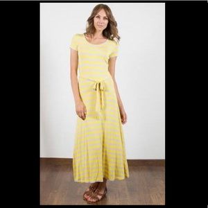 Light blue and green striped maxi dress